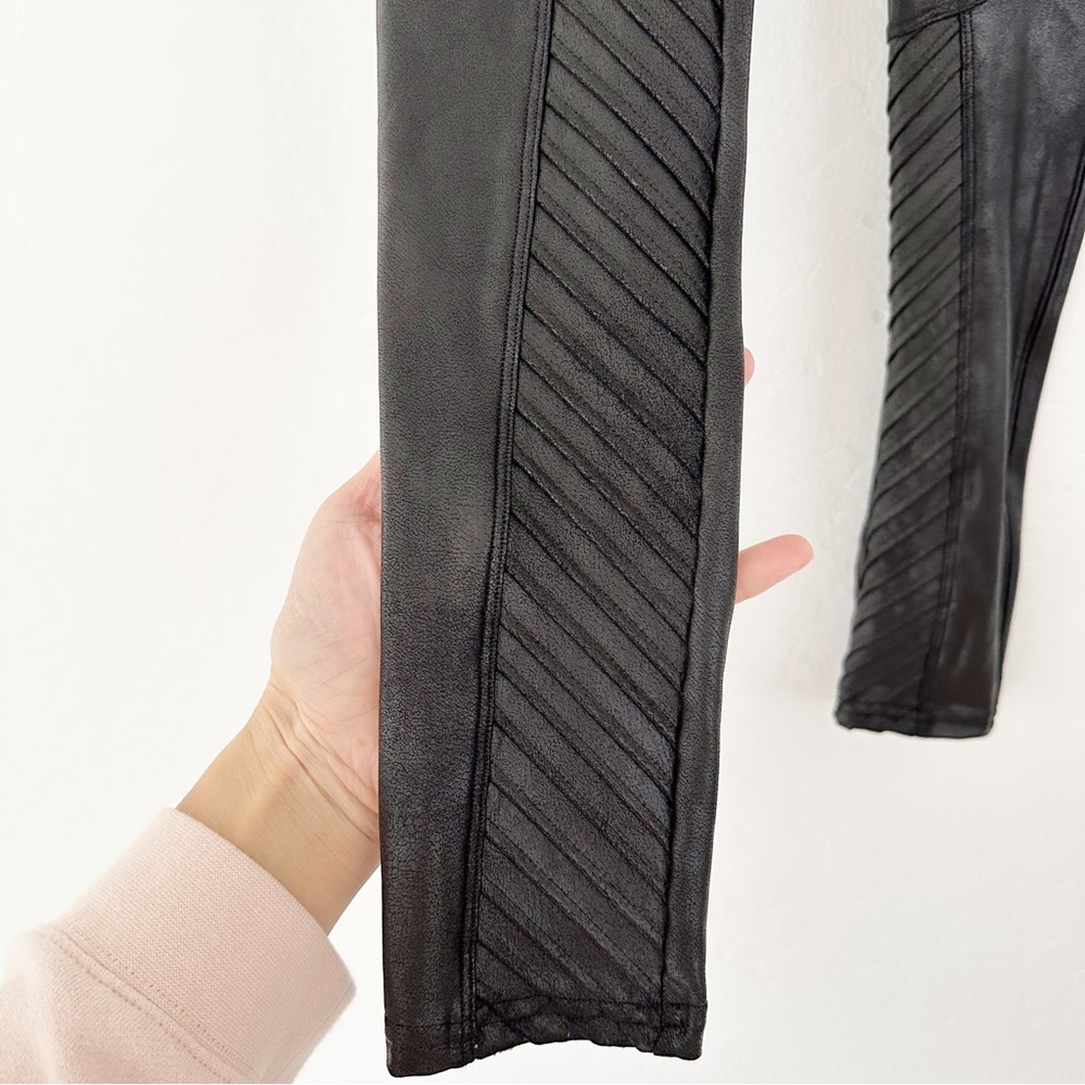 Spanx Women’s Faux Leather Moto Leggings Very Black | Small - Picture 4 of 12